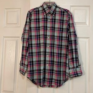 Peter Millar Nanoluxe Shirt Men’s plaid Long Sleeve Cotton Button Down small.